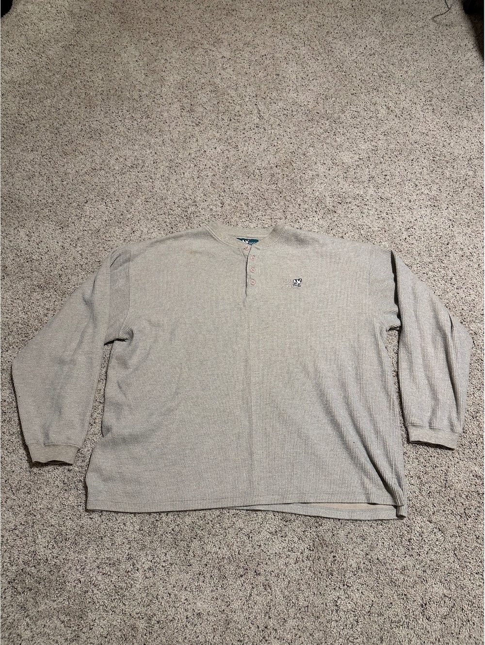 Big Dogs Men's Long Sleeve Beige Ribbed Cotton Shirt Size 2XL